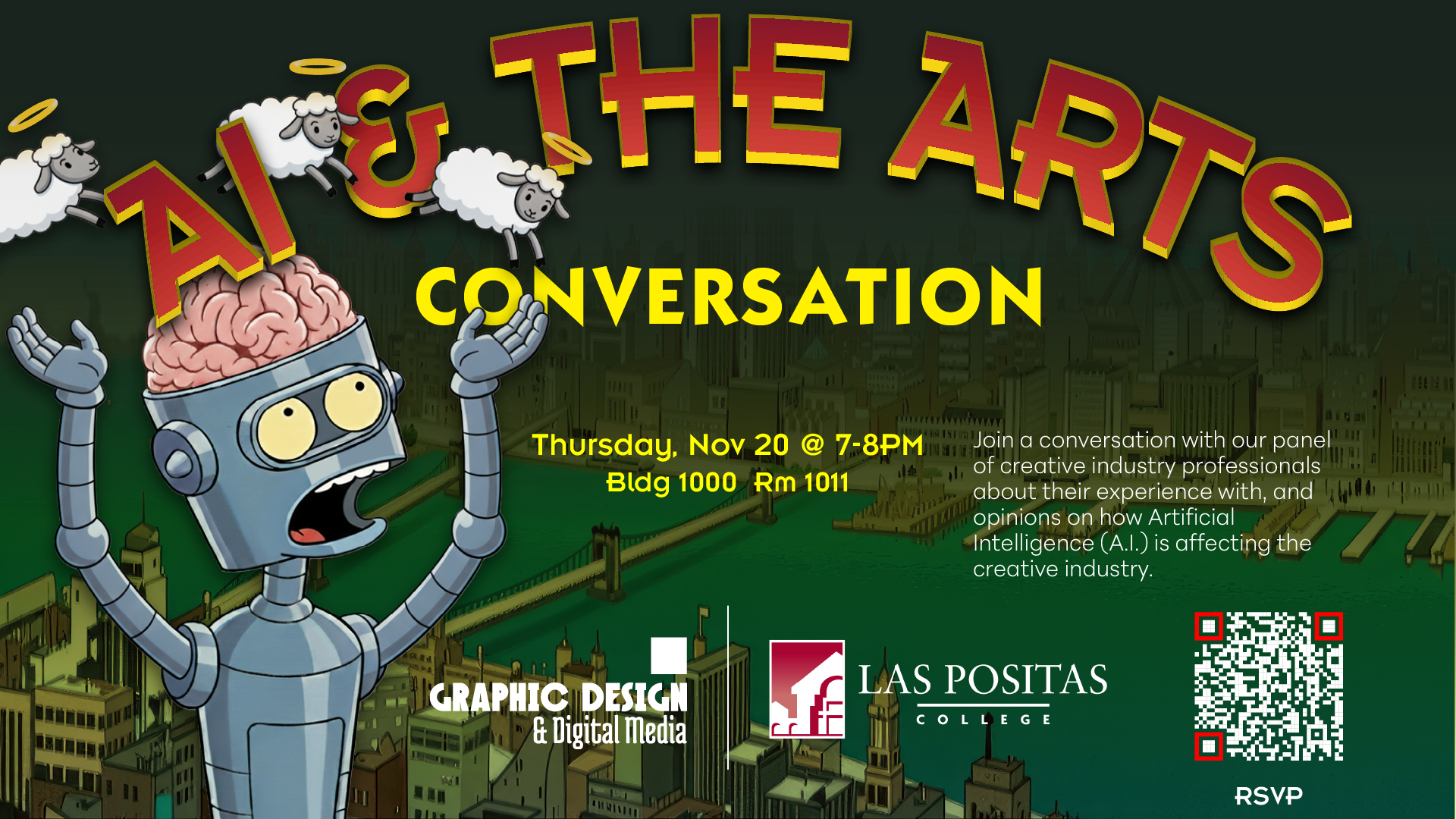 AI and the Arts digital monitor graphic