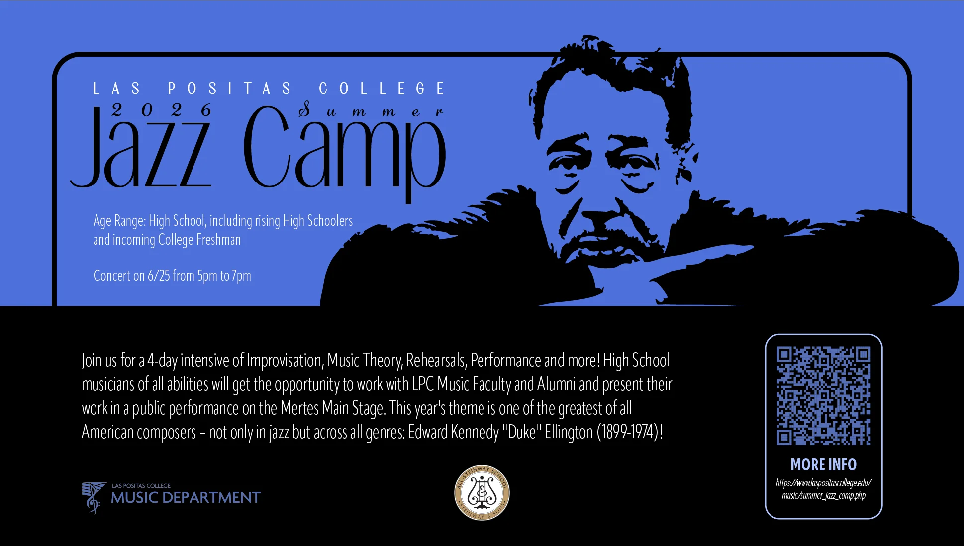 2026 Summer Jazz Camp digital monitor graphic