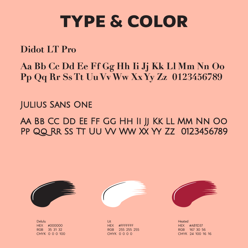 Tips & Sips typography and color palette