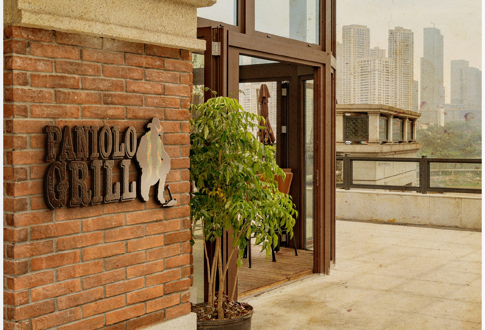 Paniolo Grill exterior signage mockup