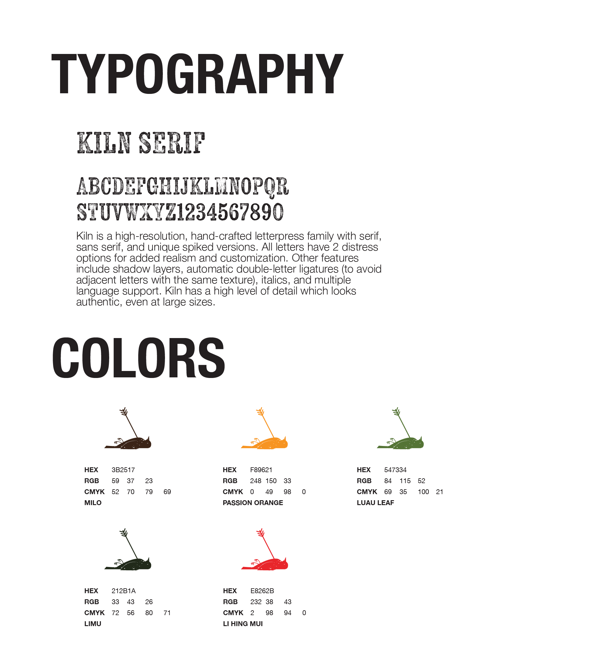 Paniolo Grill typography and color system
