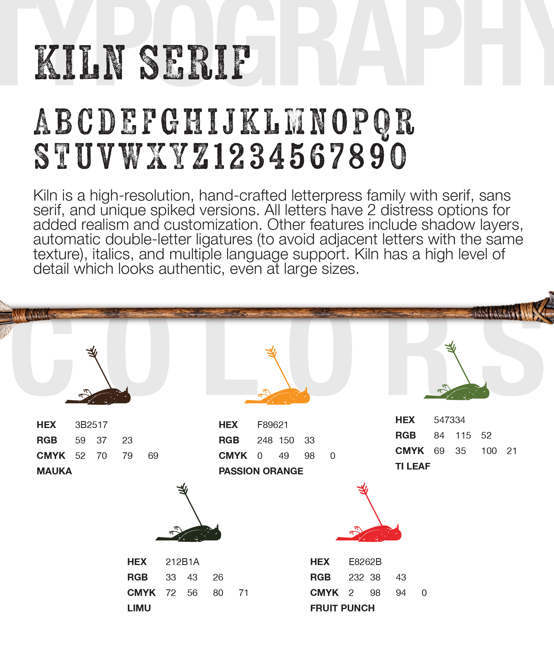 Paniolo Grill typography and color palette